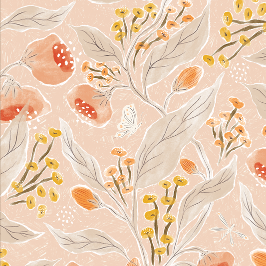 Rose Garden Wallpaper - Peach