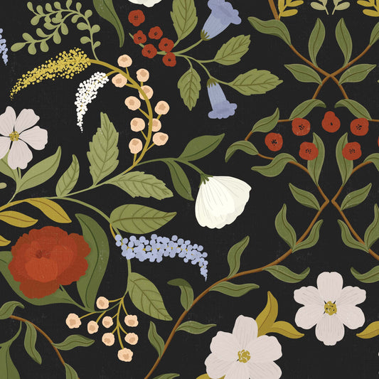 Close up featuring Cayla Naylor Josephine Peel and Stick Wallpaper - a floral pattern