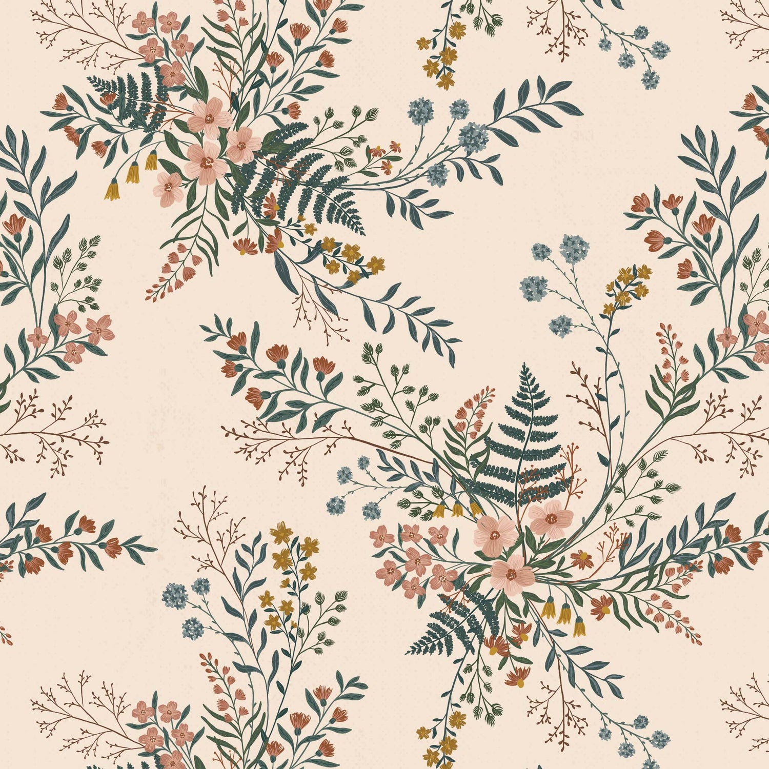 Close up featuring Cayla Naylor Juniper- Dogwood Peel and Stick Wallpaper - a foliage pattern