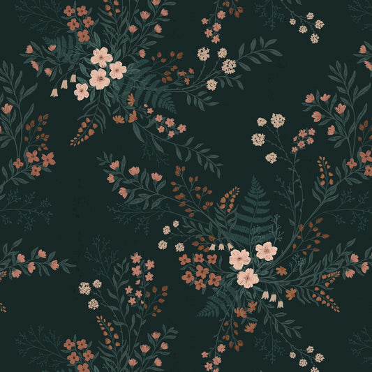 Close up featuring Cayla Naylor Juniper- Forest Peel and Stick Wallpaper - a foliage pattern