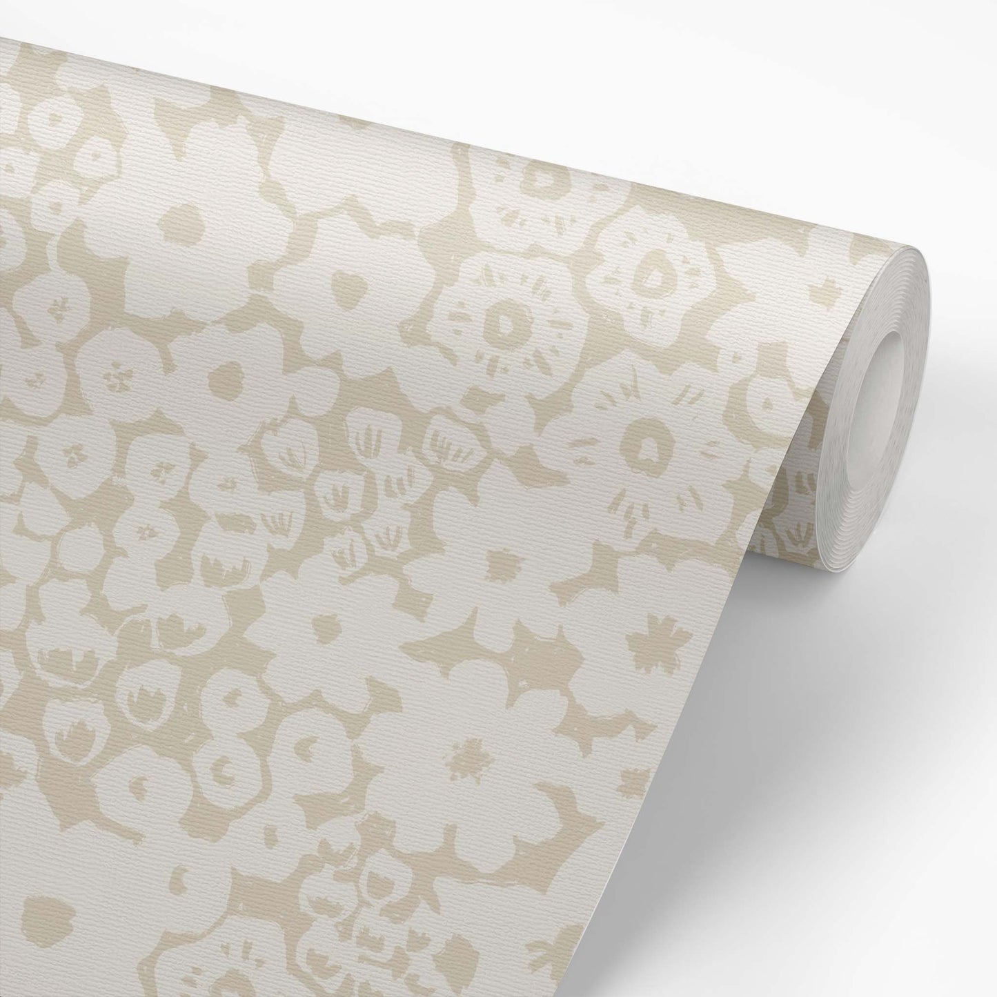 Wallpaper panel featuring Iris + Sea Leah Simple Floral- Sand Peel and Stick Wallpaper - a floral pattern