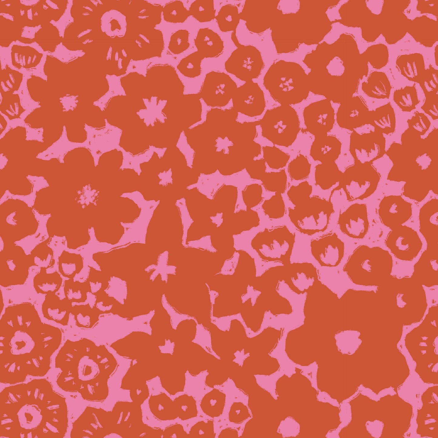 Close up featuring Iris + Sea Leah Simple Floral- Red Peel and Stick Wallpaper - a floral pattern