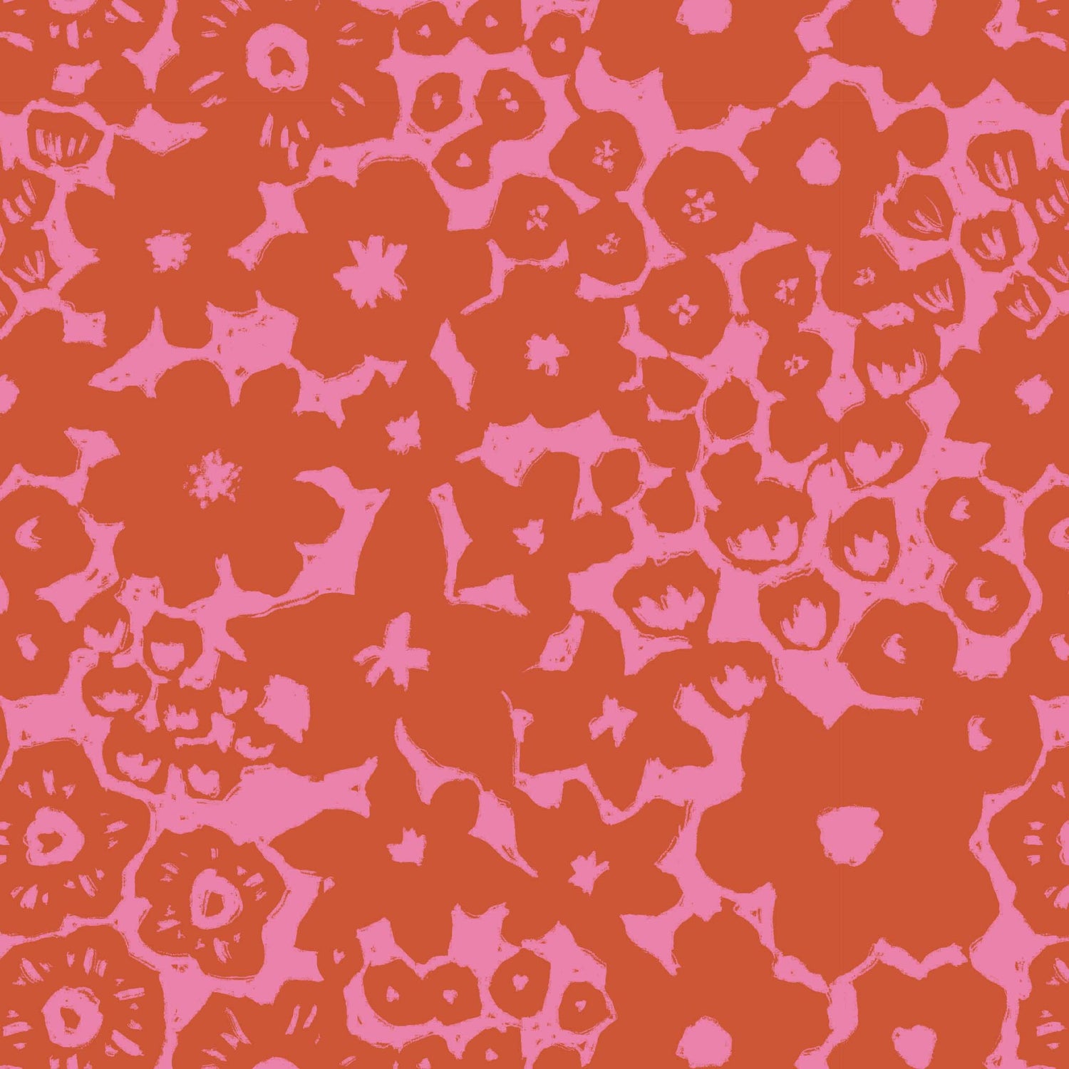 Close up featuring Iris + Sea Leah Simple Floral- Red Peel and Stick Wallpaper - a floral pattern