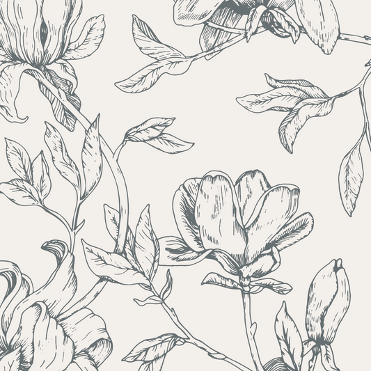Magnolia Wallpaper - Monochrome