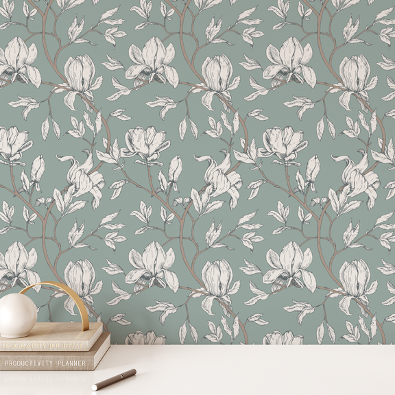 Magnolia Wallpaper - Sage – Ayara Home