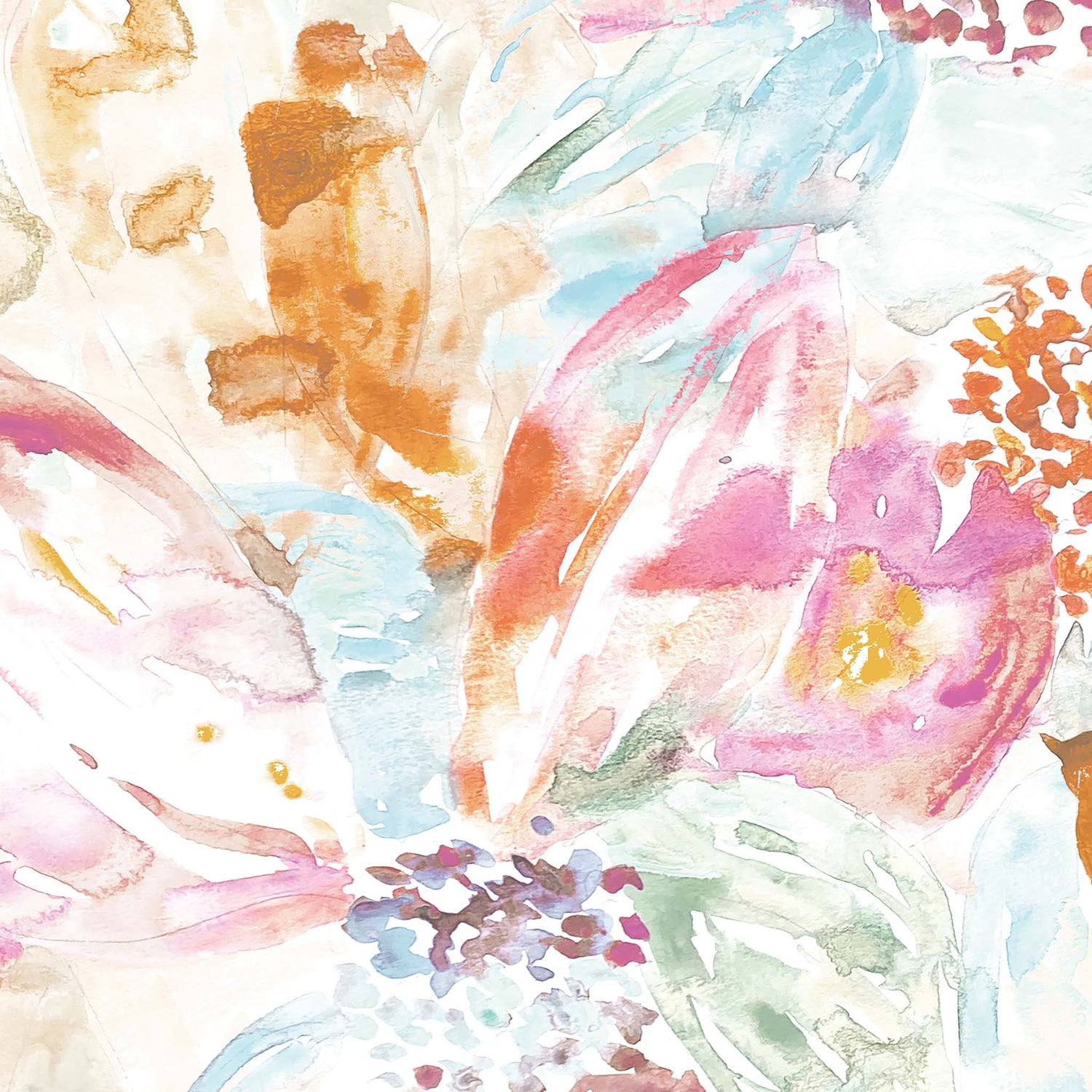 Close up featuring Iris + Sea Mara Watercolor Botanical- Bright Multi- a watercolor pattern