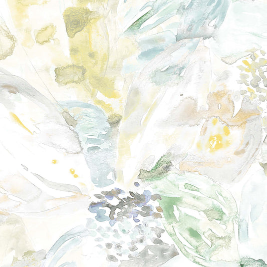 Close up featuring Iris + Sea Mara Watercolor Botanical- Neutral Multi- a watercolor pattern