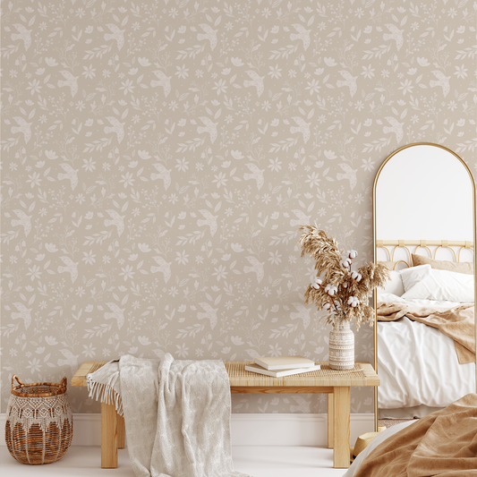 Dove of Peace Wallpaper - Tan