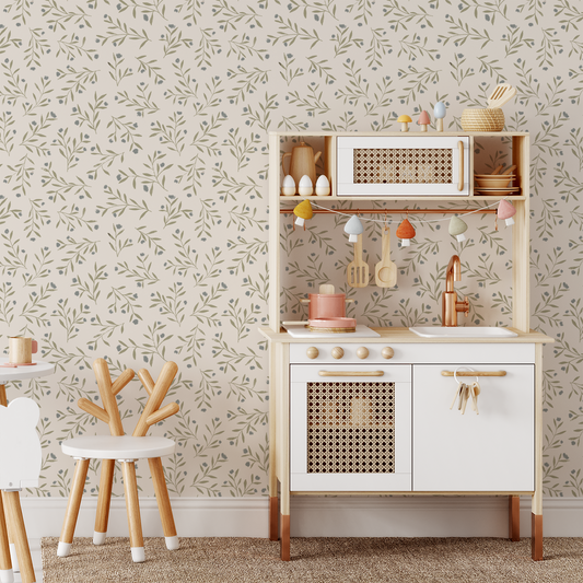 Tiny Branches Wallpaper - Cream