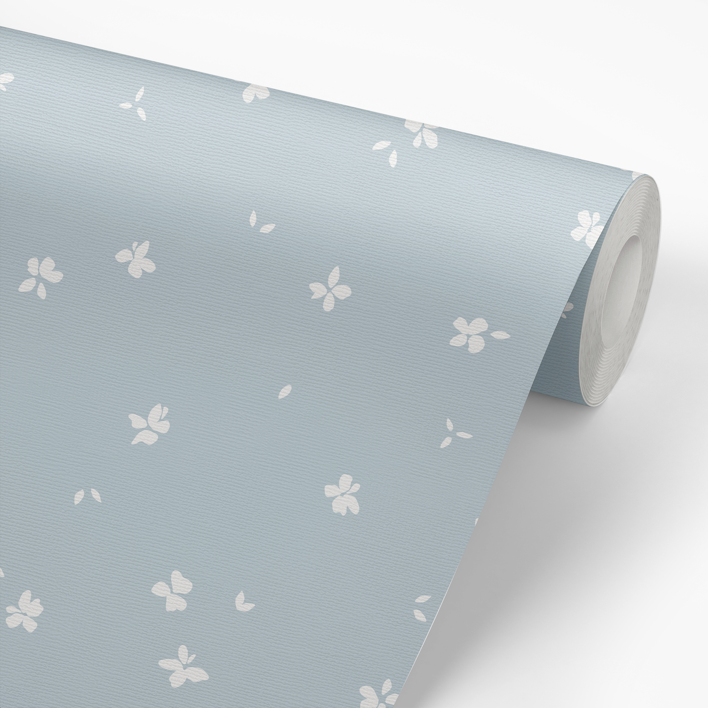 Tiny Floral Wallpaper - Dusty Blue