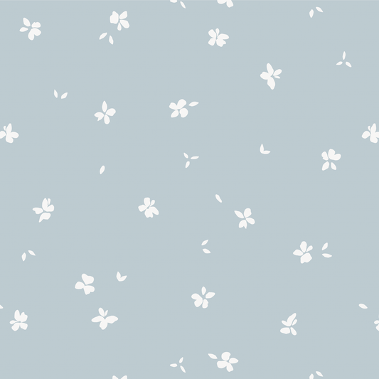Tiny Floral Wallpaper - Dusty Blue