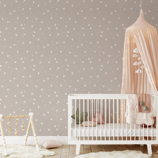 Tiny Floral Wallpaper - Taupe