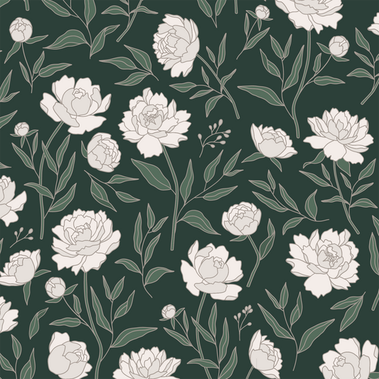 Peony Wallpaper - Green