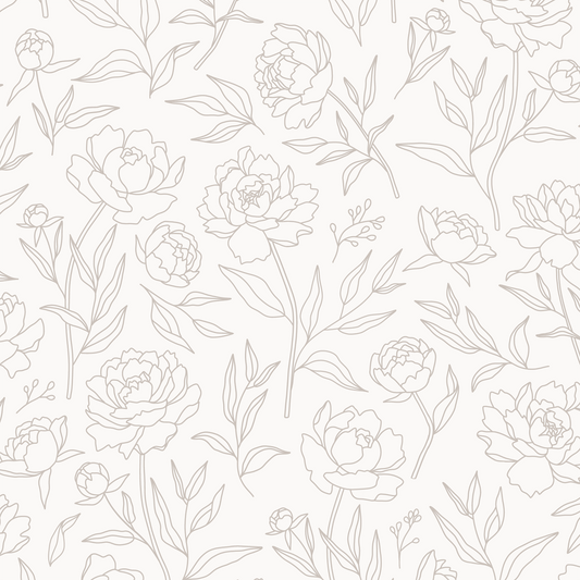 Peony Wallpaper - Taupe