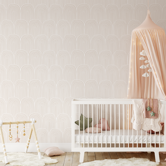 Neutral Rainbow Wallpaper - Cream