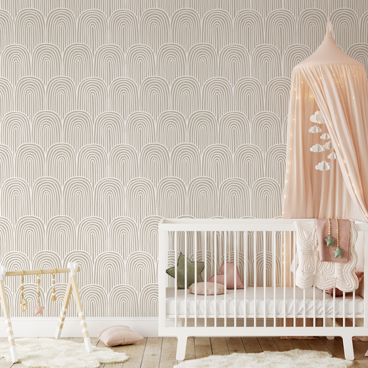 Neutral Rainbow Wallpaper - Sand