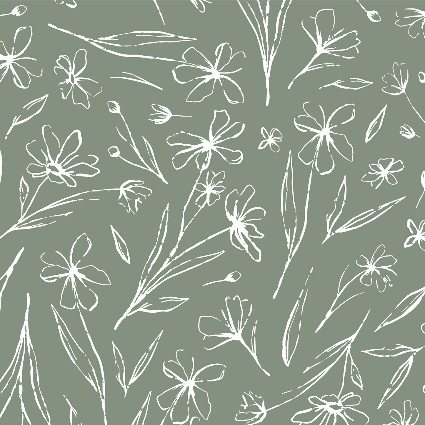 Ditsy Floral Wallpaper - Sage