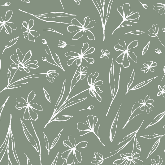 Ditsy Floral Wallpaper - Sage