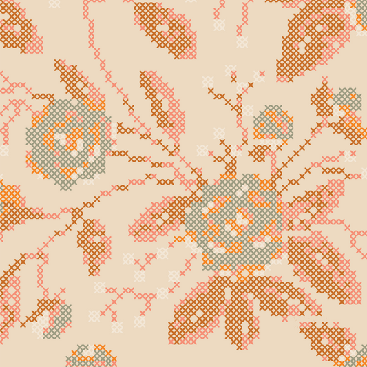 Cross Stitch Flowers Wallpaper - Summer