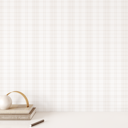 Classic Plaid Wallpaper - Light Neutrals