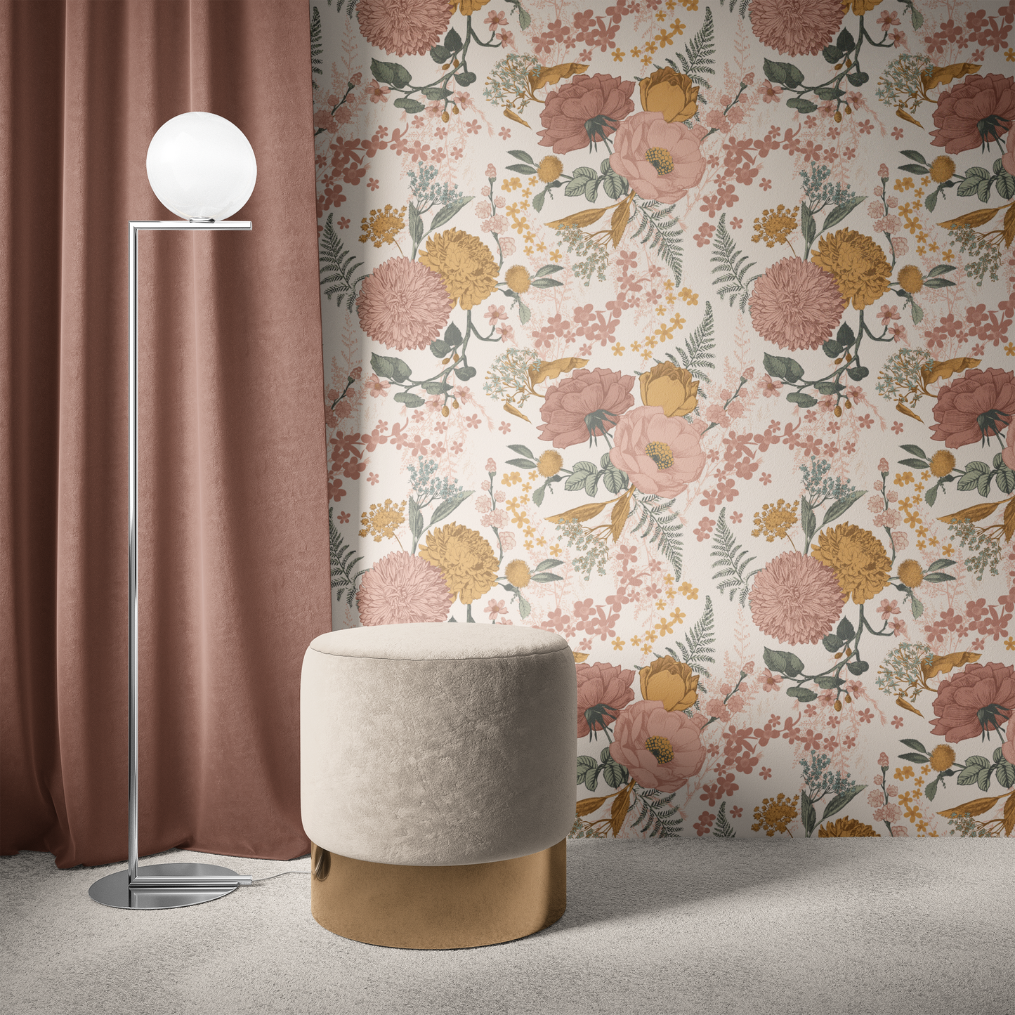 Botanical Light Wallpaper - Cream