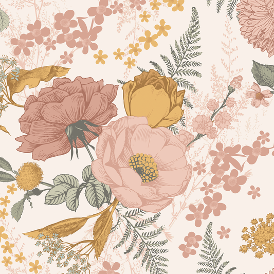 4143-22004 | Botanica, Groh Neutral Floral - A-Street Wallpaper