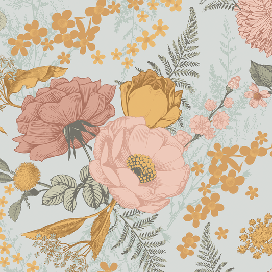 Botanical Medium Wallpaper - Blue