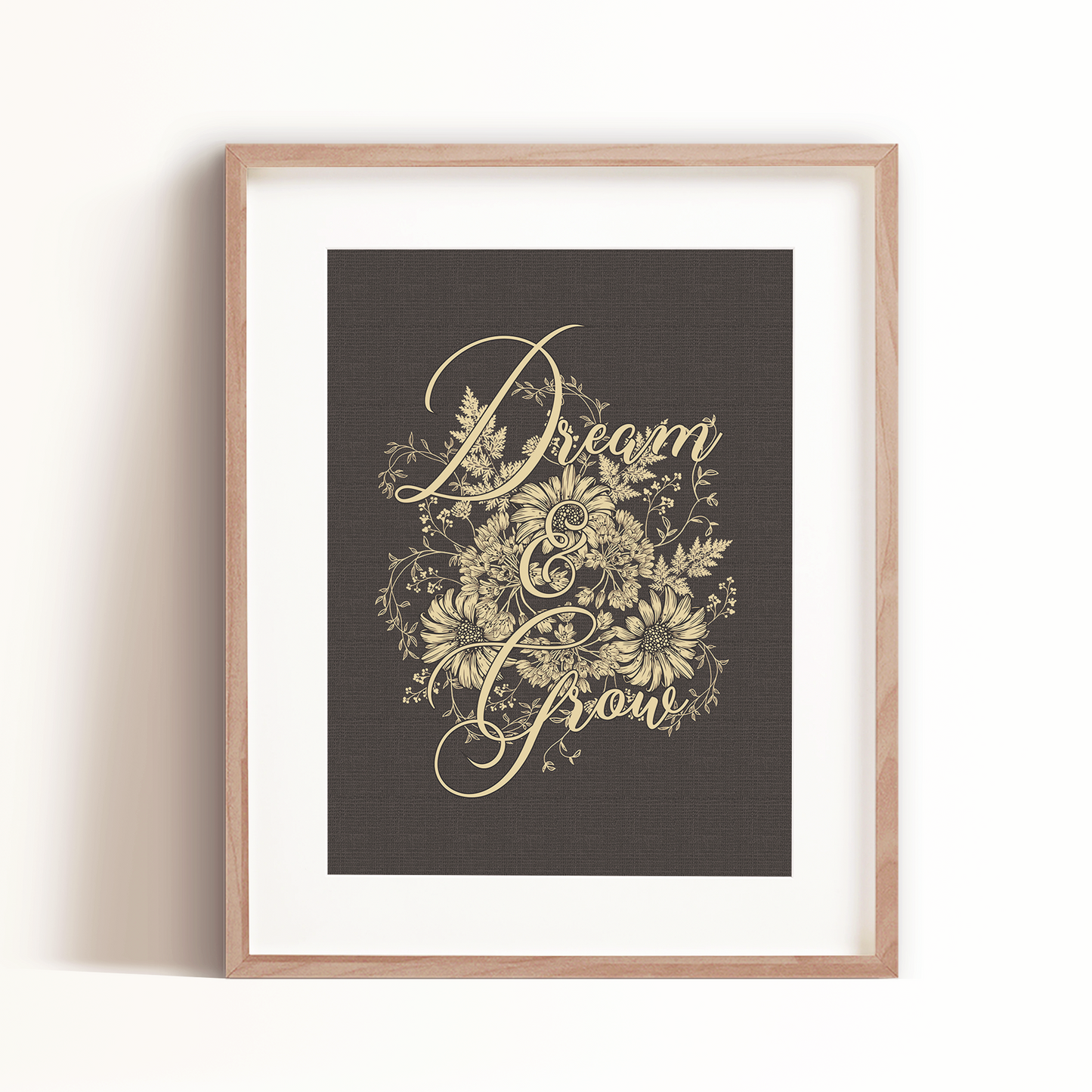 Dream and Grow Art Print - Charcoal