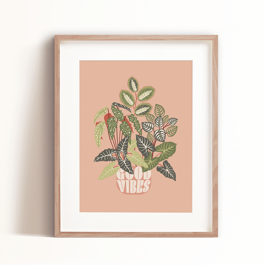 Good Vibes Art Print - Peach