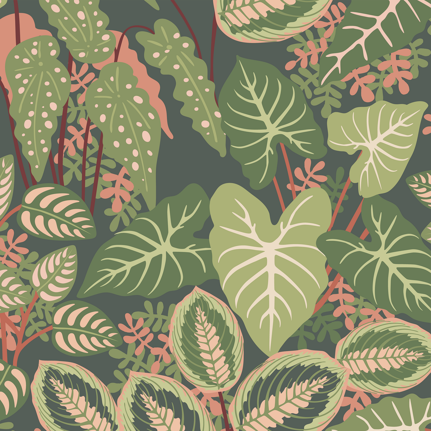 Tropical Leaves Wallpaper - Green