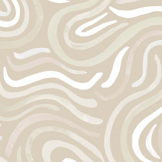 Close up featuring Modern Rainbow- Beige Peel and Stick Wallpaper - a modern pattern