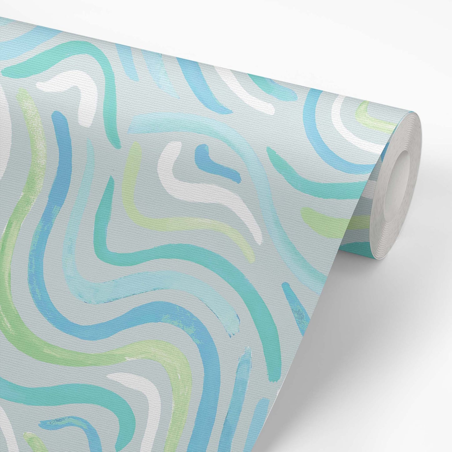 Wallpaper panel featuring Iris + Sea Modern Rainbow- Turquoise Peel and Stick Wallpaper - a modern pattern