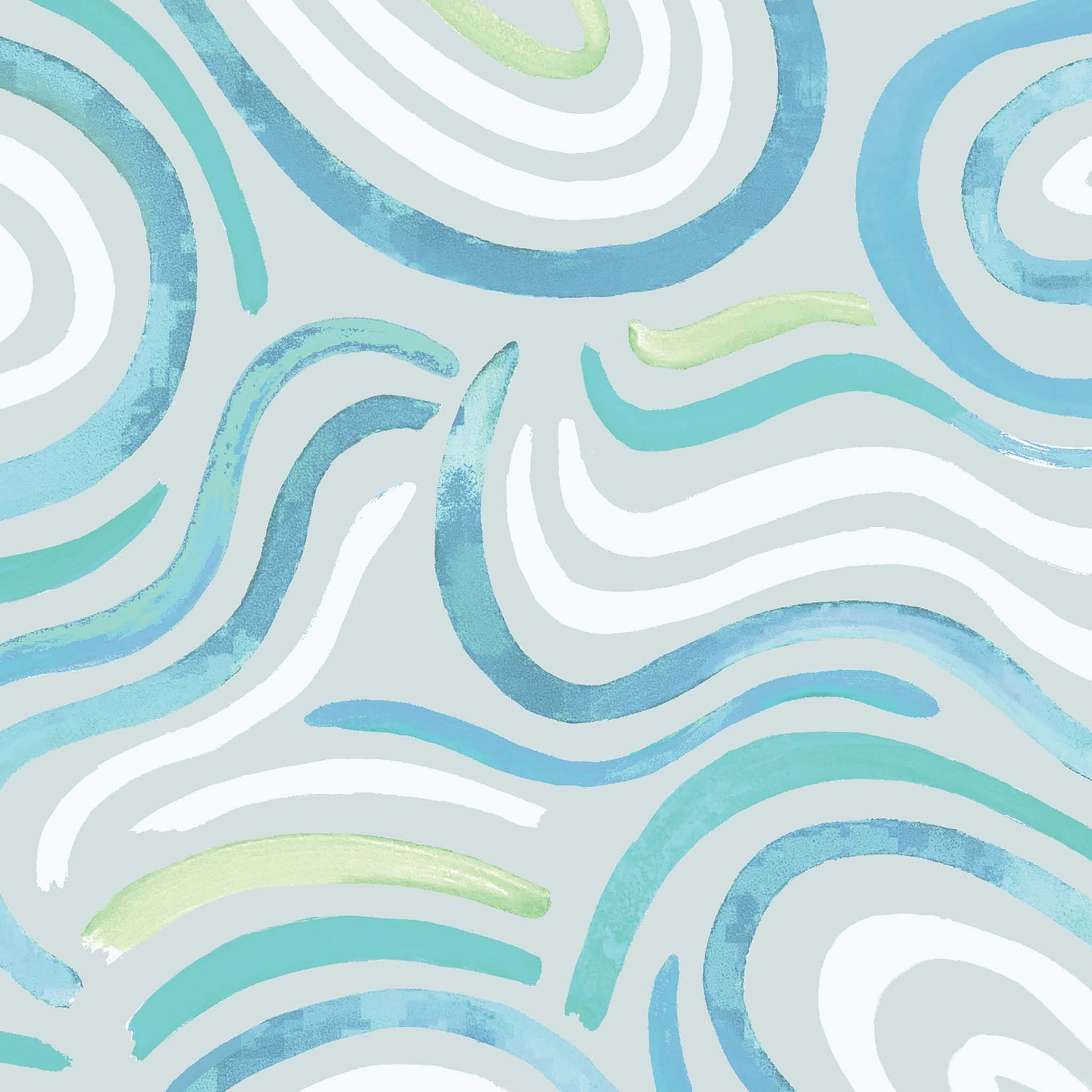 Close up featuring Iris + Sea Modern Rainbow- Turquoise Peel and Stick Wallpaper - a modern pattern
