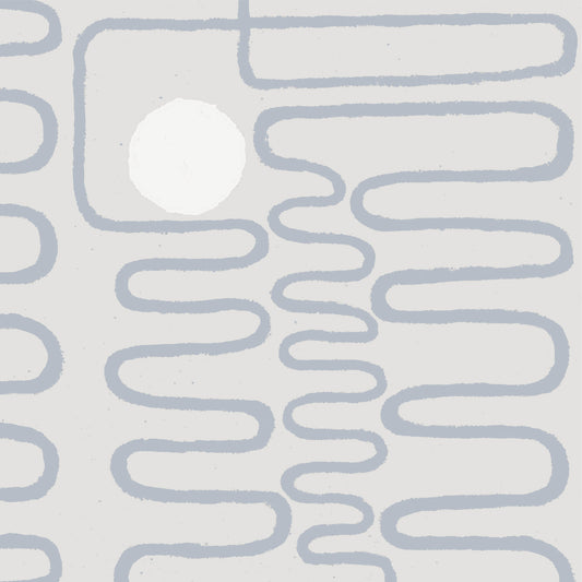 Circle Squiggle Wallpaper - Blue