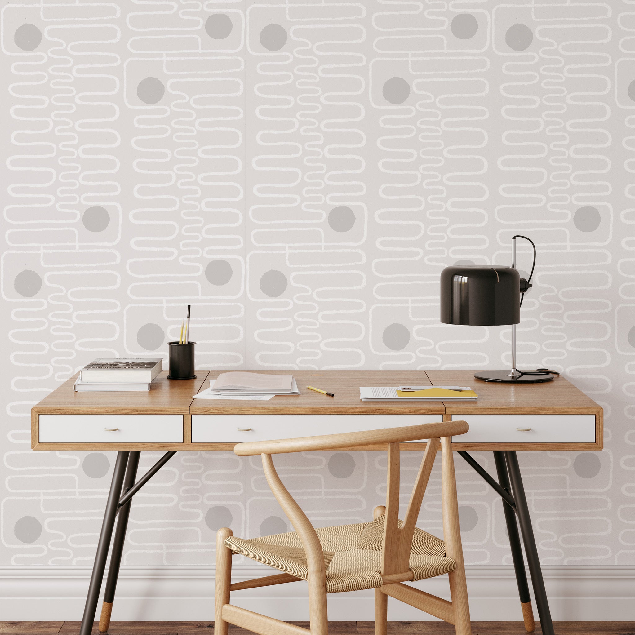 Circle Squiggle Wallpaper Light Ayara Home