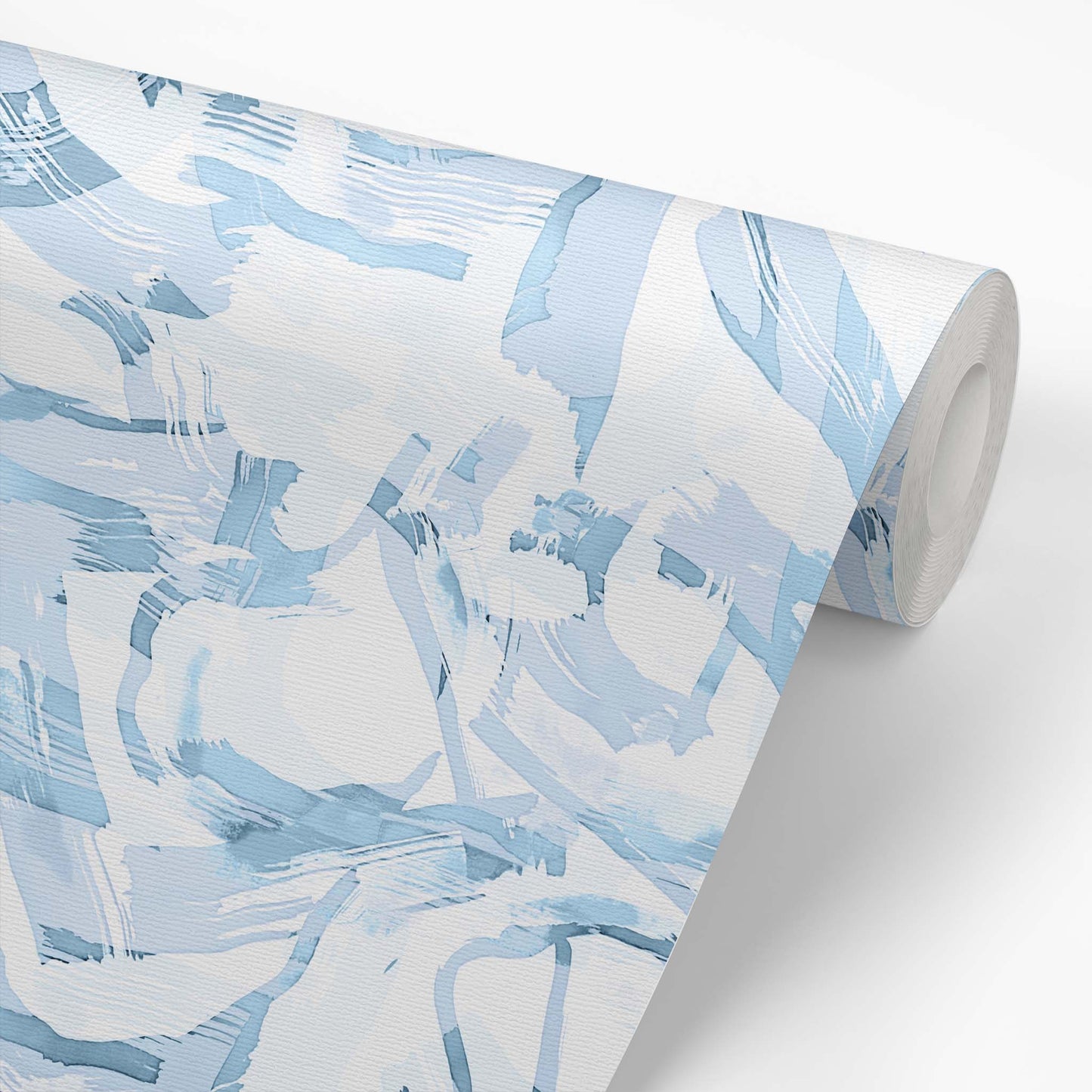Wallpaper panel featuring Iris + Sea Paint Strokes- Blue Peel and Stick Wallpaper - a modern pattern