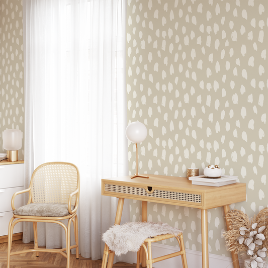 Painted Animal Wallpaper - Tan