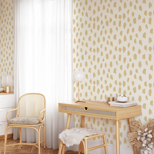 Painted Animal Wallpaper - Yellow