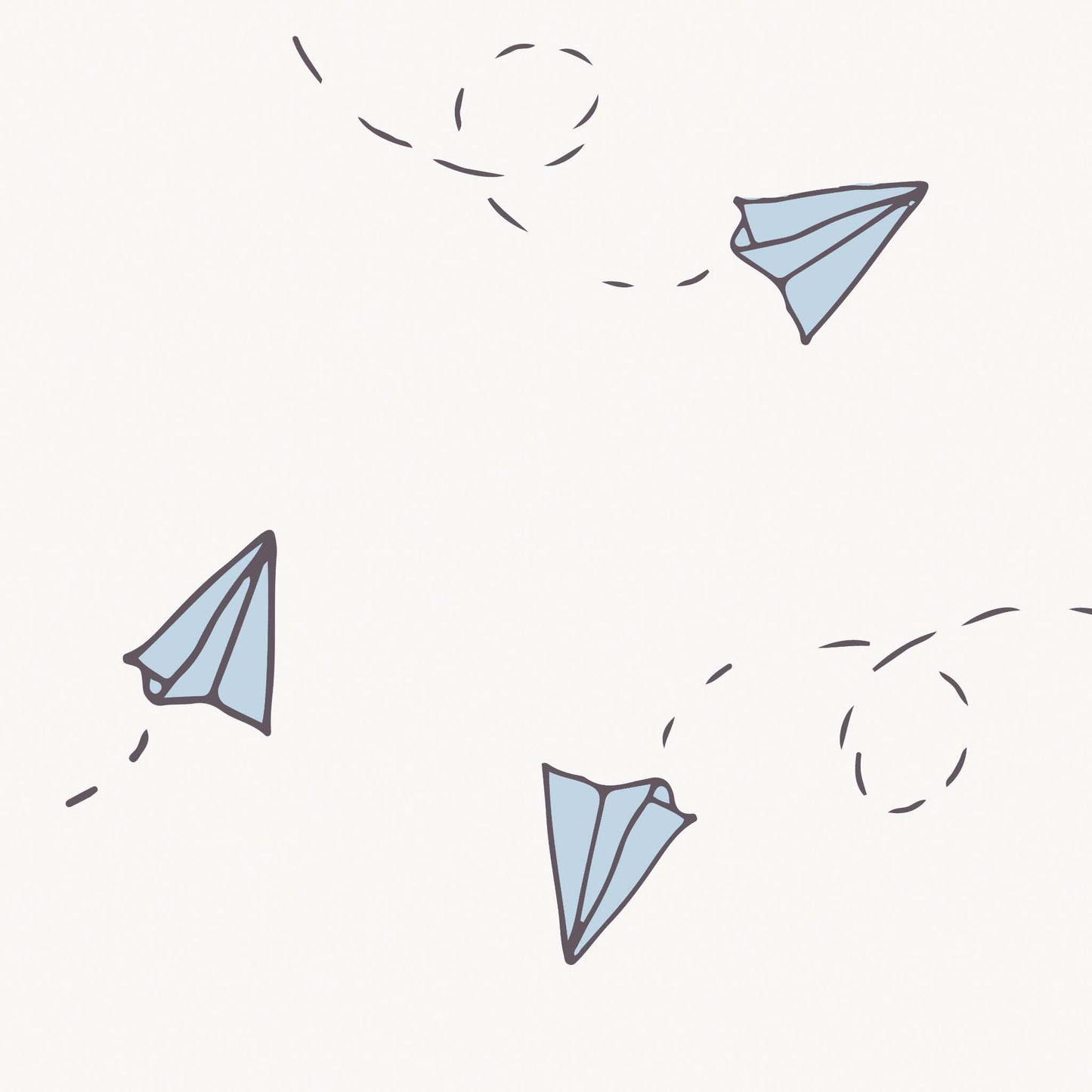Paper Planes Wallpaper - Light Blue