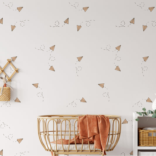 Paper Planes Wallpaper - Peach