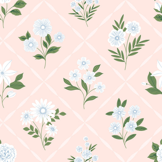 Bouquets Wallpaper - French Country (Pink)