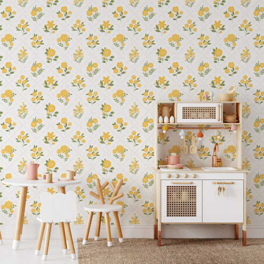 Bouquets Wallpaper - Sunny (Yellow)