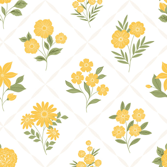 Bouquets Wallpaper - Sunny (Yellow)