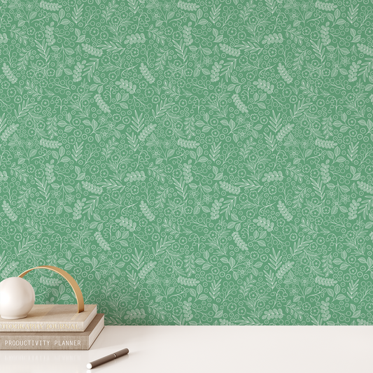 Fields Wallpaper- Emerald