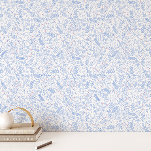 Fields Wallpaper - Periwinkle