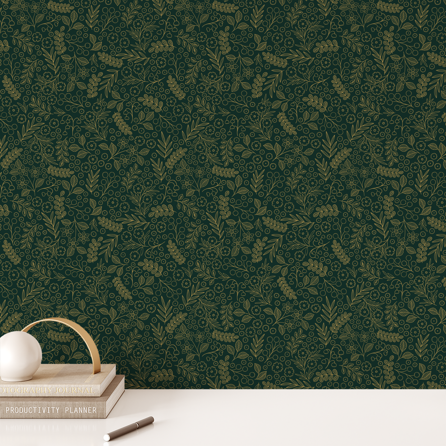 Fields Wallpaper- Pine Gold