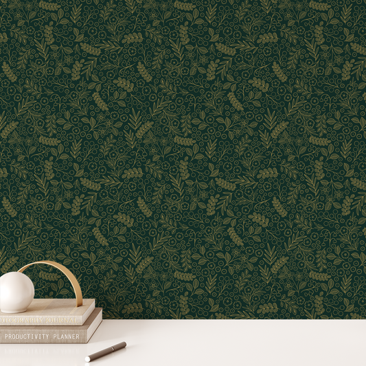 Fields Wallpaper - Pine Gold