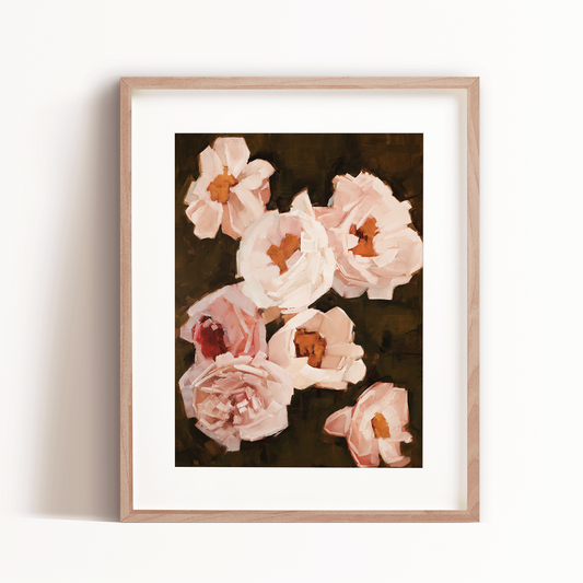 Peachy Peonies Art Print