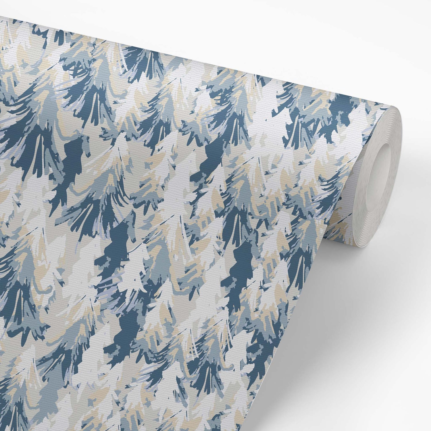 Wallpaper panel featuring Iris + Sea Rerooted- Blue Peel and Stick Wallpaper - a hand painted pattern