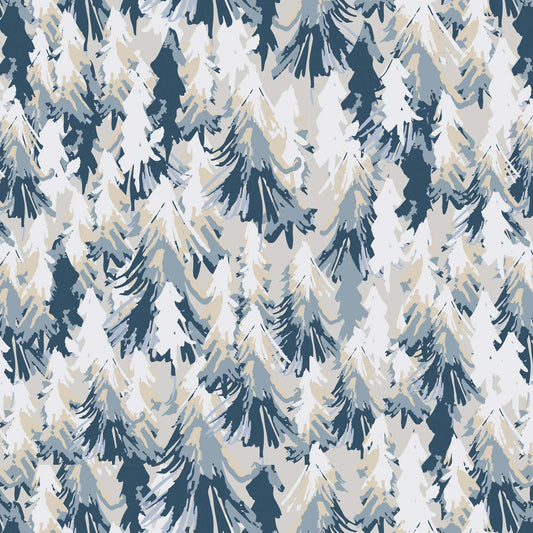 Close up featuring Iris + Sea Rerooted- Blue Peel and Stick Wallpaper - a hand painted pattern